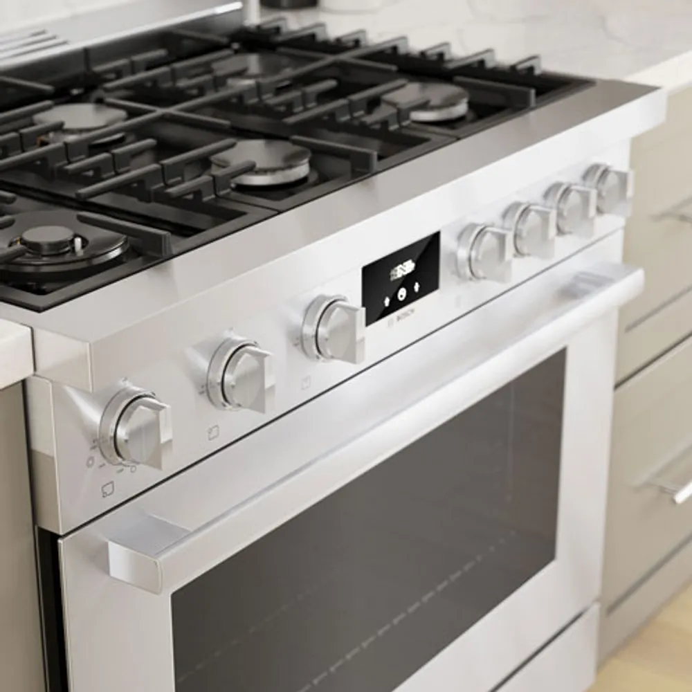 Bosch 36" 3.7 Cu. Ft. True Convection 6-Burner Dual Fuel Range (HDS8655C) - Stainless Steel