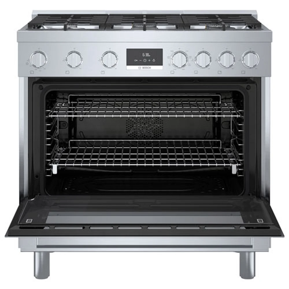 Bosch 36" 3.7 Cu. Ft. True Convection 6-Burner Dual Fuel Range (HDS8655C) - Stainless Steel