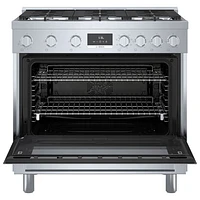 Bosch 36" 3.7 Cu. Ft. True Convection 6-Burner Dual Fuel Range (HDS8655C) - Stainless Steel