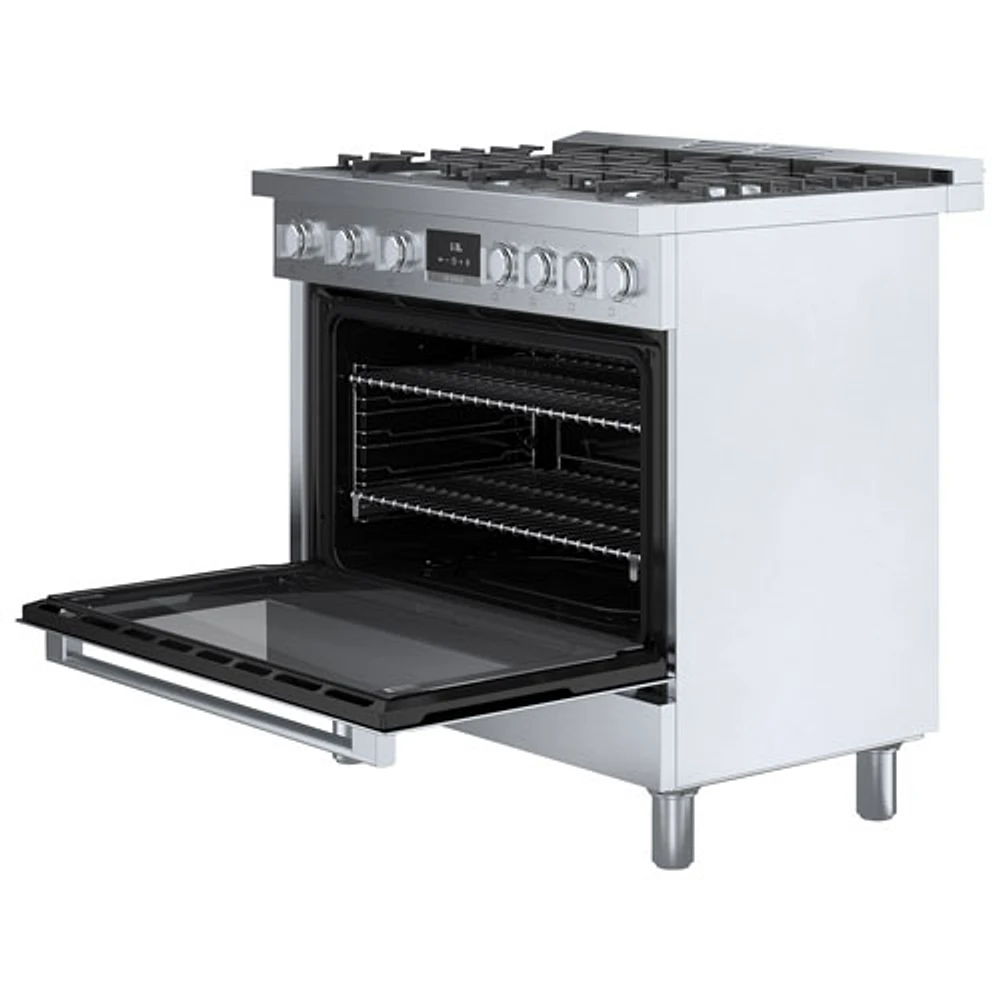 Bosch 36" 3.7 Cu. Ft. True Convection 6-Burner Dual Fuel Range (HDS8655C) - Stainless Steel