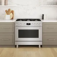 Bosch 36" 3.7 Cu. Ft. True Convection 6-Burner Dual Fuel Range (HDS8655C) - Stainless Steel