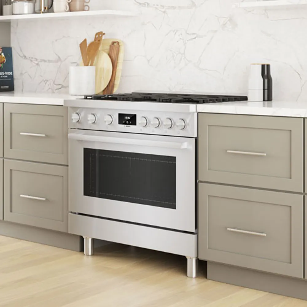 Bosch 36" 3.7 Cu. Ft. True Convection 6-Burner Dual Fuel Range (HDS8655C) - Stainless Steel