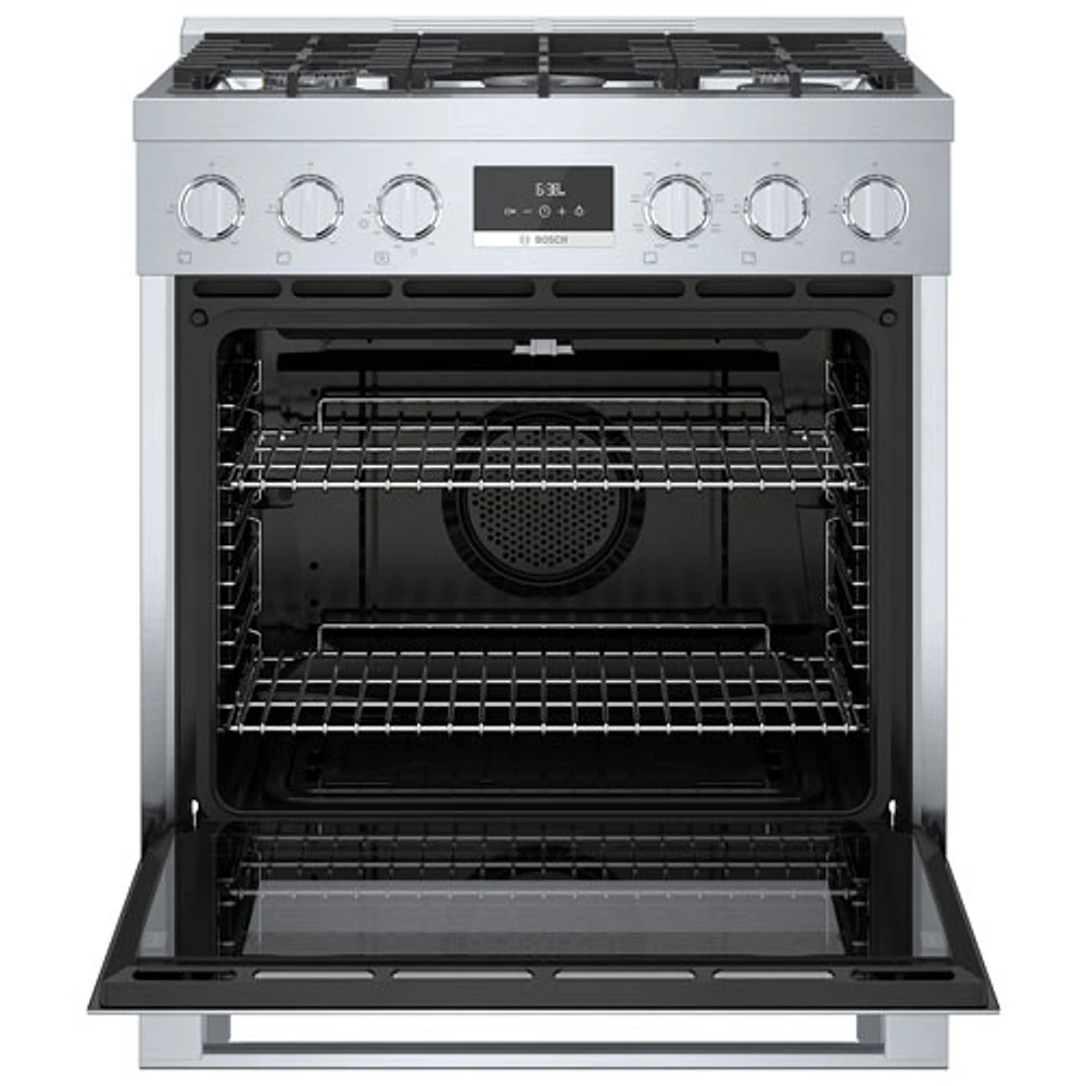 Bosch 30" 4 Cu. Ft. True Convection 5-Burner Dual Fuel Range (HDS8055C) - Stainless Steel