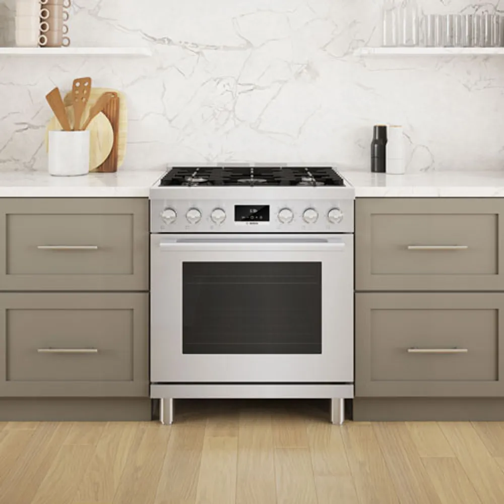 Bosch 30" 4 Cu. Ft. True Convection 5-Burner Dual Fuel Range (HDS8055C) - Stainless Steel