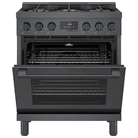 Bosch 30" 4 Cu. Ft. True Convection 5-Burner Dual Fuel Range (HDS8045C) - Black Stainless