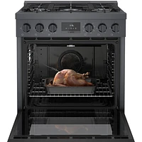 Bosch 30" 4 Cu. Ft. True Convection 5-Burner Dual Fuel Range (HDS8045C) - Black Stainless