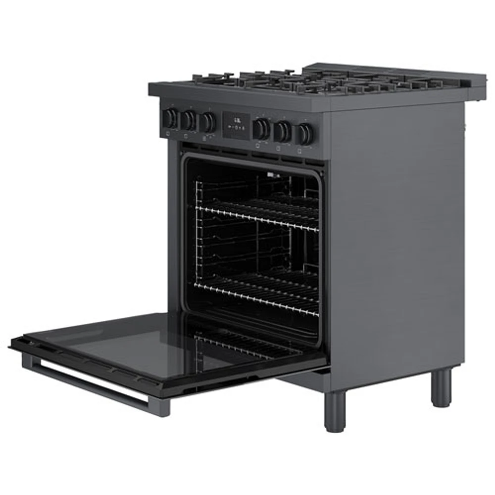 Bosch 30" 4 Cu. Ft. True Convection 5-Burner Dual Fuel Range (HDS8045C) - Black Stainless