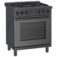 Bosch 30" 4 Cu. Ft. True Convection 5-Burner Dual Fuel Range (HDS8045C) - Black Stainless