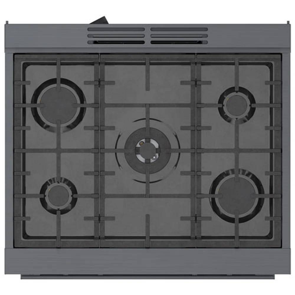 Bosch 30" 4 Cu. Ft. True Convection 5-Burner Dual Fuel Range (HDS8045C) - Black Stainless