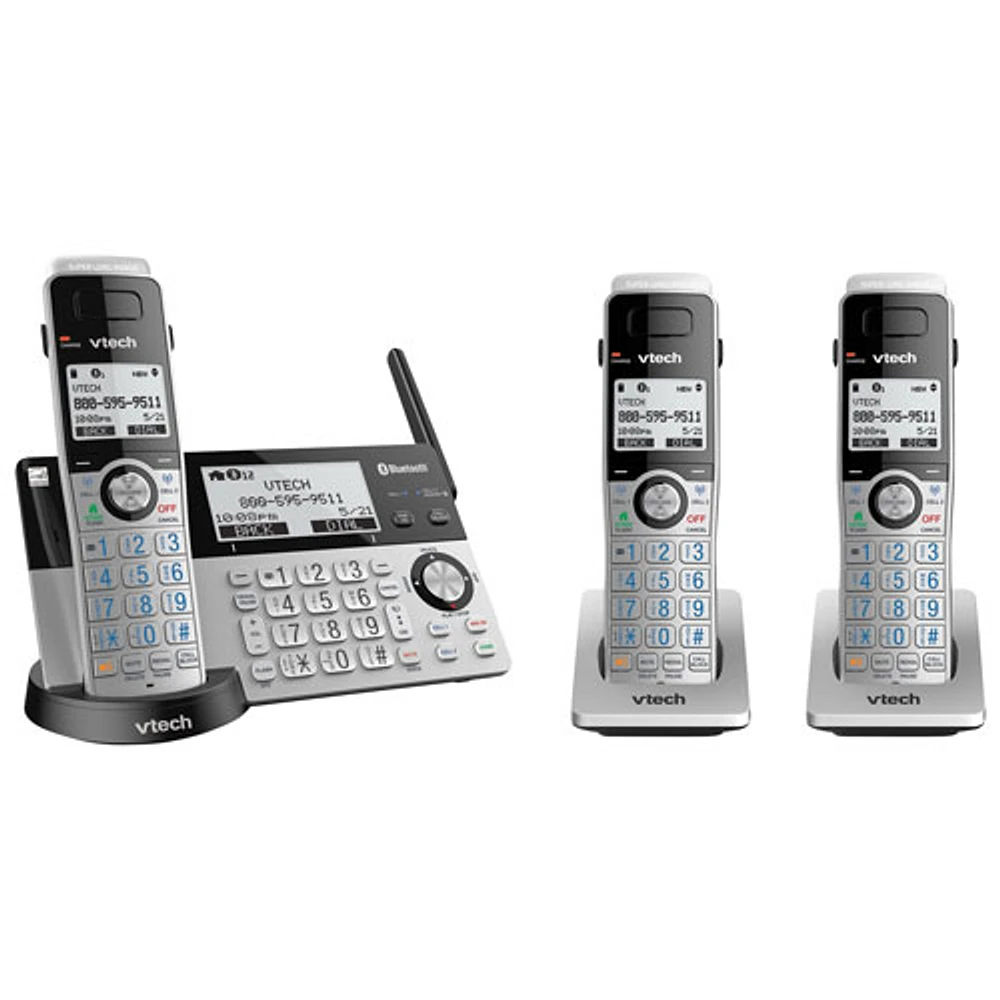 VTech 3-Handset DECT 6.0 Cordless Phone with Answering Machine (IS8151-3) - Silver