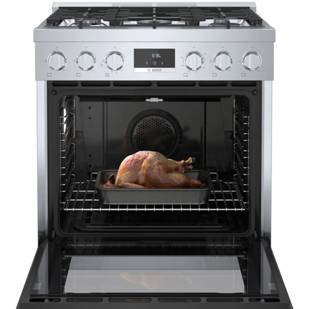 Bosch 30" 3.7 Cu. Ft. True Convection 5-Burner Freestanding Gas Range (HGS8055UC) - Stainless