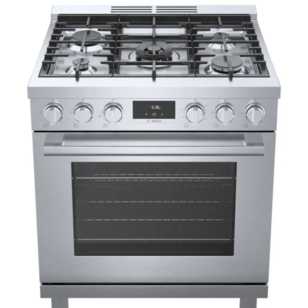 Bosch 30" 3.7 Cu. Ft. True Convection 5-Burner Freestanding Gas Range (HGS8055UC) - Stainless