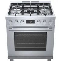 Bosch 30" 3.7 Cu. Ft. True Convection 5-Burner Freestanding Gas Range (HGS8055UC) - Stainless