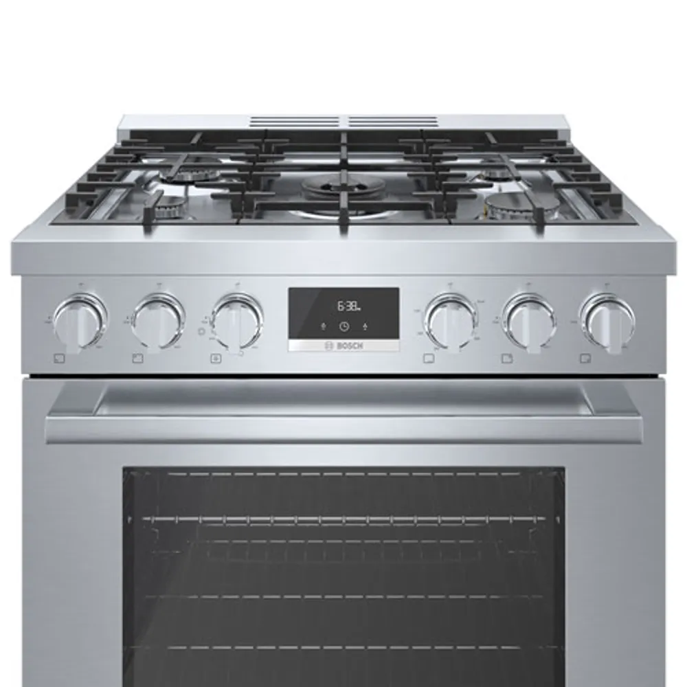 Bosch 30" 3.7 Cu. Ft. True Convection 5-Burner Freestanding Gas Range (HGS8055UC) - Stainless