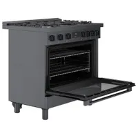 Cuisinière à gaz autonome à 6 brûleurs et à deux fours 3,5 pi³ 36 po Bosch (HGS8645UC) - Inox noir