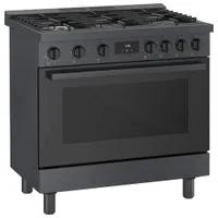 Cuisinière à gaz autonome à 6 brûleurs et à deux fours 3,5 pi³ 36 po Bosch (HGS8645UC) - Inox noir