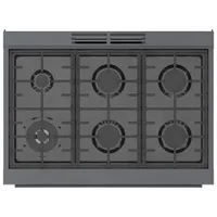 Cuisinière à gaz autonome à 6 brûleurs et à deux fours 3,5 pi³ 36 po Bosch (HGS8645UC) - Inox noir