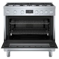 Cuisinière à gaz autonome à 6 brûleurs convection véritable 3,5 pi³ 36 po Bosch (HGS8655UC) - Inox