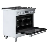 Cuisinière à gaz autonome à 6 brûleurs convection véritable 3,5 pi³ 36 po Bosch (HGS8655UC) - Inox