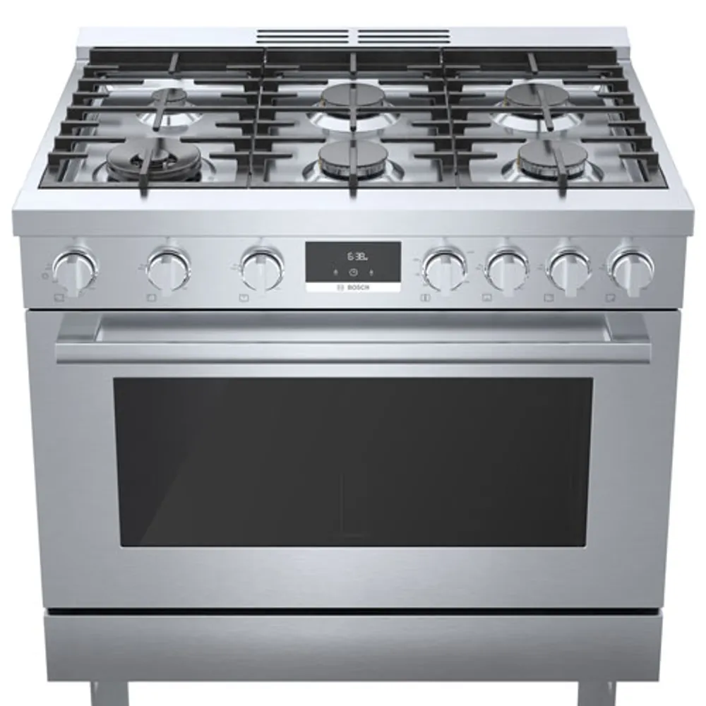 Bosch 36" 3.5 Cu. Ft. True Convection 6-Burner Freestanding Gas Range (HGS8655UC) - Stainless