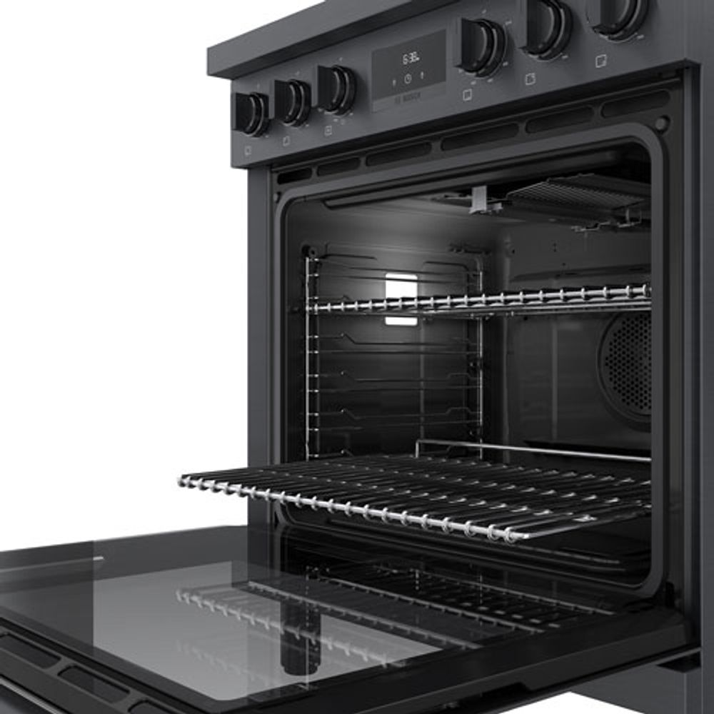 Bosch 30" 3.7 Cu. Ft. True Convection 5-Burner Freestanding Gas Range (HGS8045UC) - Black Stainless