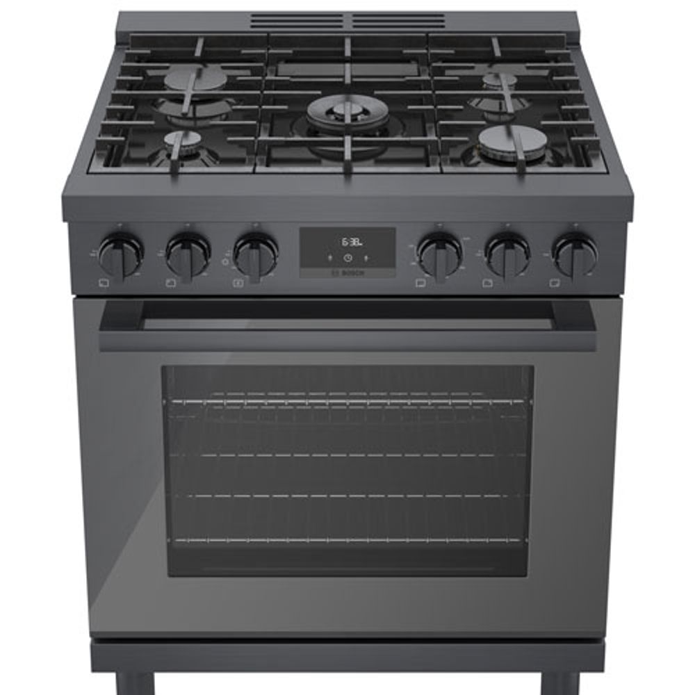 Bosch 30" 3.7 Cu. Ft. True Convection 5-Burner Freestanding Gas Range (HGS8045UC) - Black Stainless