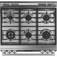 Café 30" 5.6 Cu. Ft. True Convection 6-Burner Slide-In Gas Range (CCGS700M2NS5) - Platinum Glass