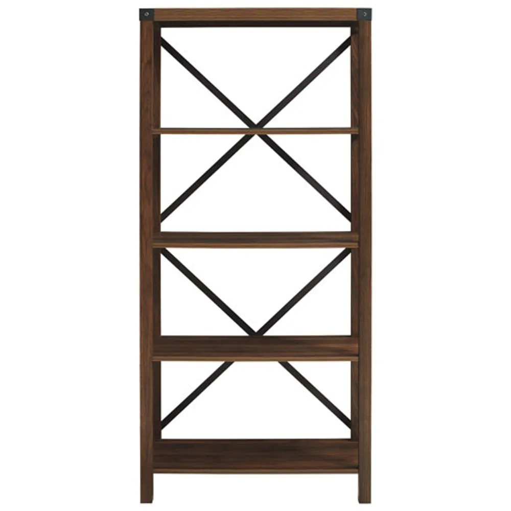 Walker Edison Farmhouse 64" 4-Shelf Bookcase - Dark Walnut