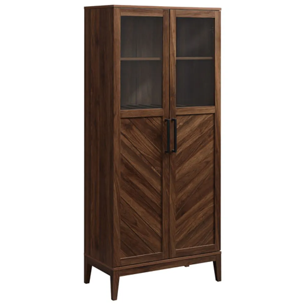 Walker Edison 68" 4-Shelf Storage Cabinet - Dark Walnut