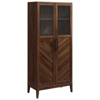 Walker Edison 68" 4-Shelf Storage Cabinet - Dark Walnut