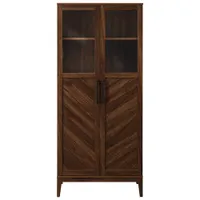 Walker Edison 68" 4-Shelf Storage Cabinet - Dark Walnut