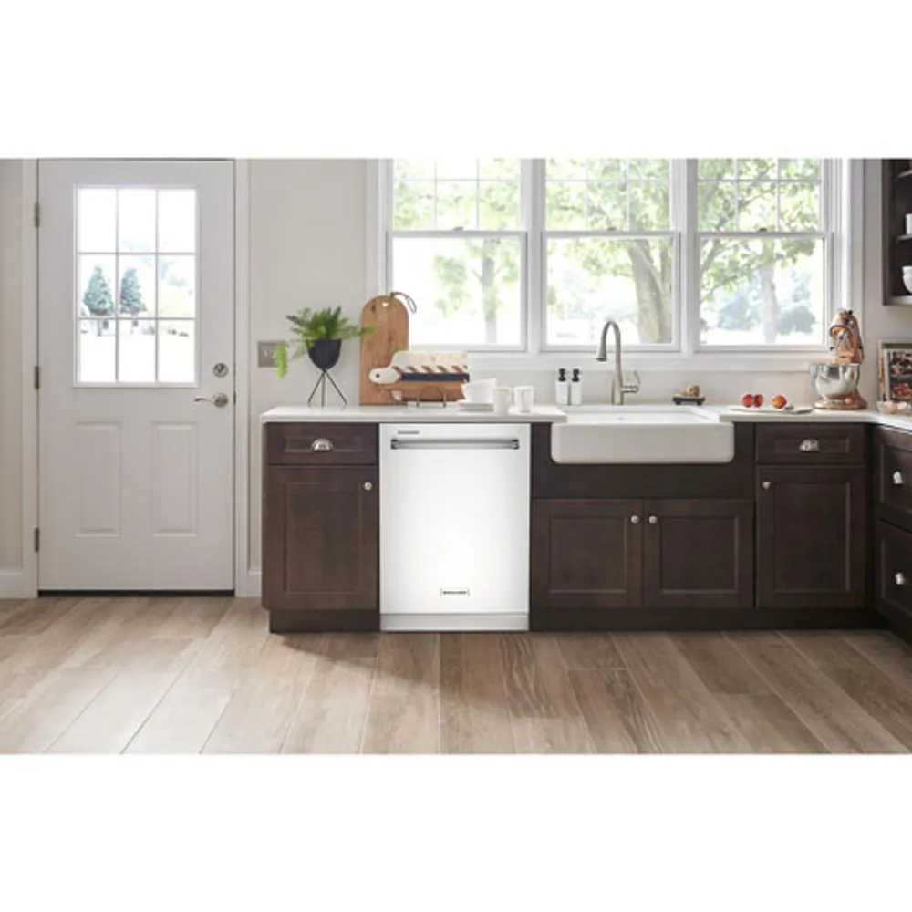 KitchenAid 24" 39dB Built-In Dishwasher with Third Rack (KDTE204KWH) - White