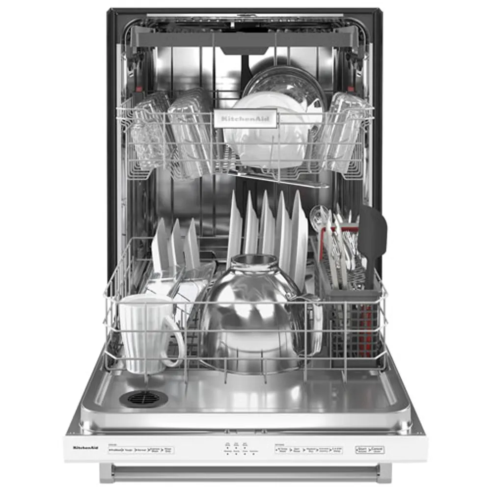 KitchenAid 24" 39dB Built-In Dishwasher with Third Rack (KDTE204KWH) - White