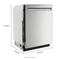 KitchenAid 24" 39dB Built-In Dishwasher with Third Rack (KDFE204KPS) - Stainless Steel