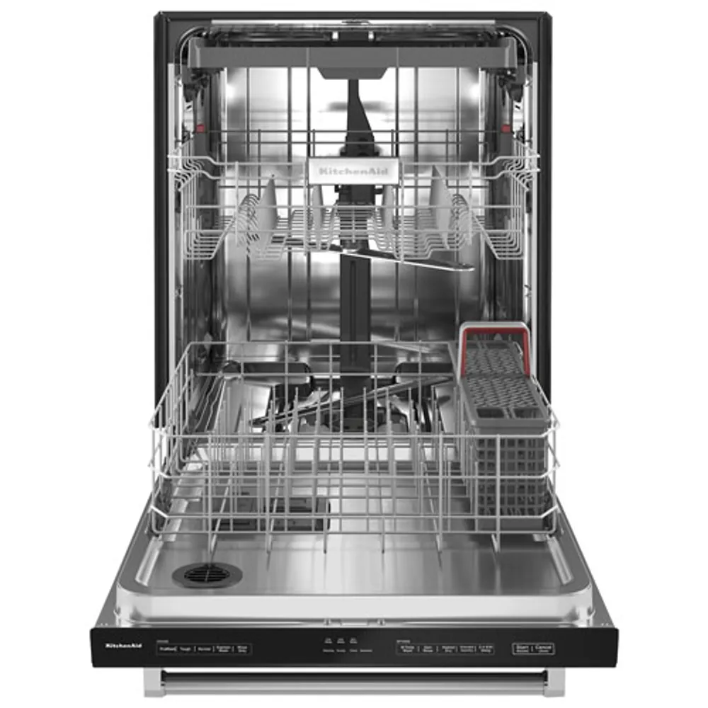 KitchenAid 24" 39dB Built-In Dishwasher with Third Rack (KDTE204KBL) - Black