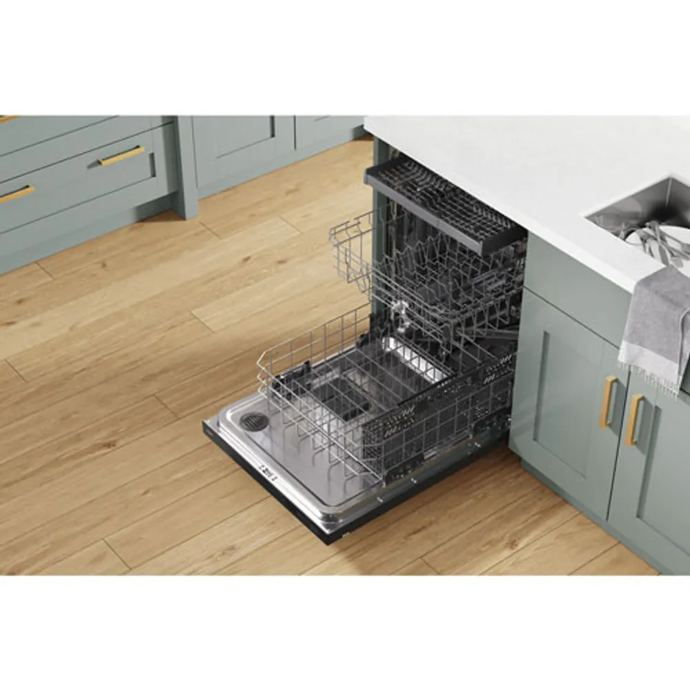 Whirlpool 24" 47dB Built-In Dishwasher with Third Rack (WDTA50SAKV) - Black Stainless