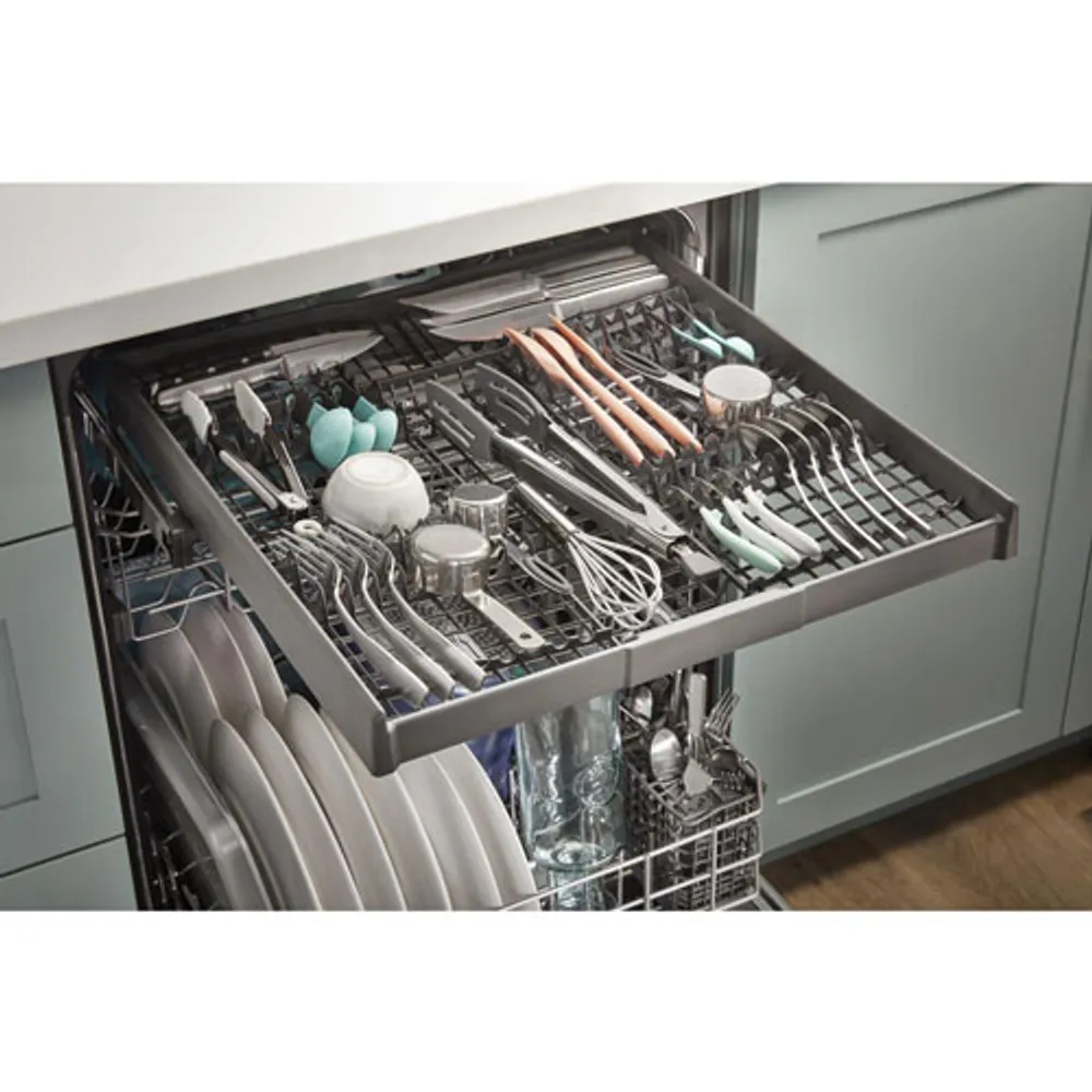 Whirlpool 24" 47dB Built-In Dishwasher with Third Rack (WDTA50SAKW) - White