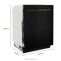 KitchenAid 24" 39dB Built-In Dishwasher with Third Rack (KDFE204KBL) - Black
