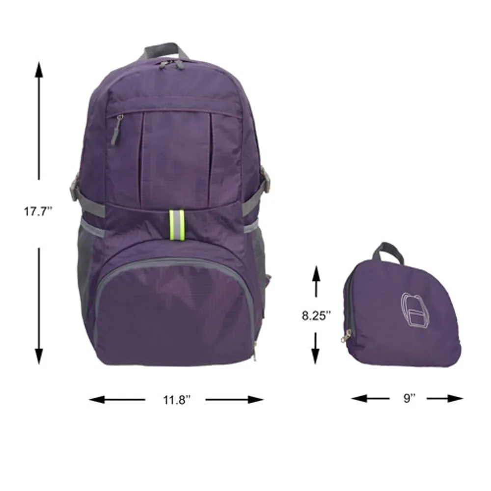 Nicci Foldable 12" Laptop Travel Backpack - Purple