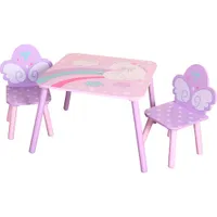 Unicorn 3-Piece Kid's Table and Chair Set - Pink