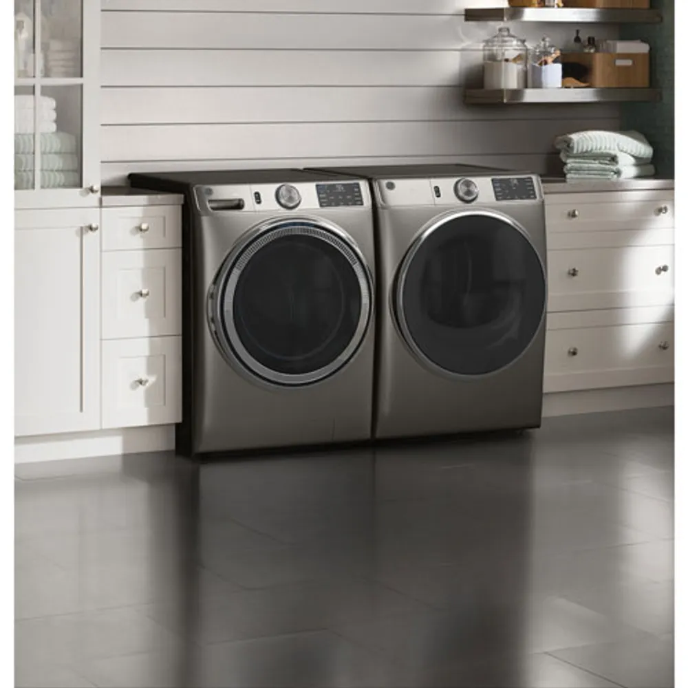 GE 7.8 Cu. Ft. Electric Steam Dryer (GFD65ESMNSN) - Satin Nickel