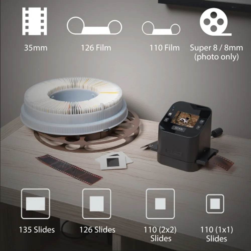 Magnasonic 24MP Film Scanner with Large 5 Display & Hdmi, 35mm Negative Film Holders, Converts Film & Slides Into Jpegs