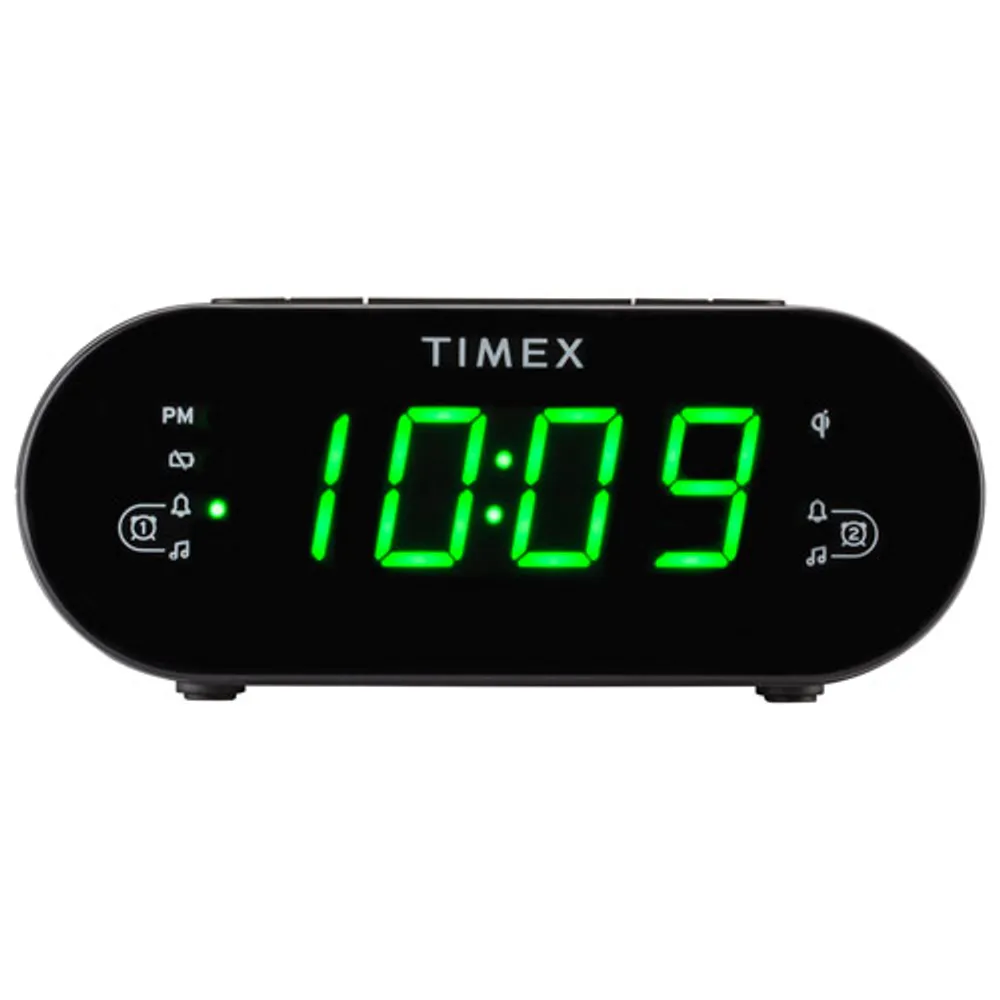 Timex TW500BC Dual Alarm Clock Radio With USB and Wireless Charging