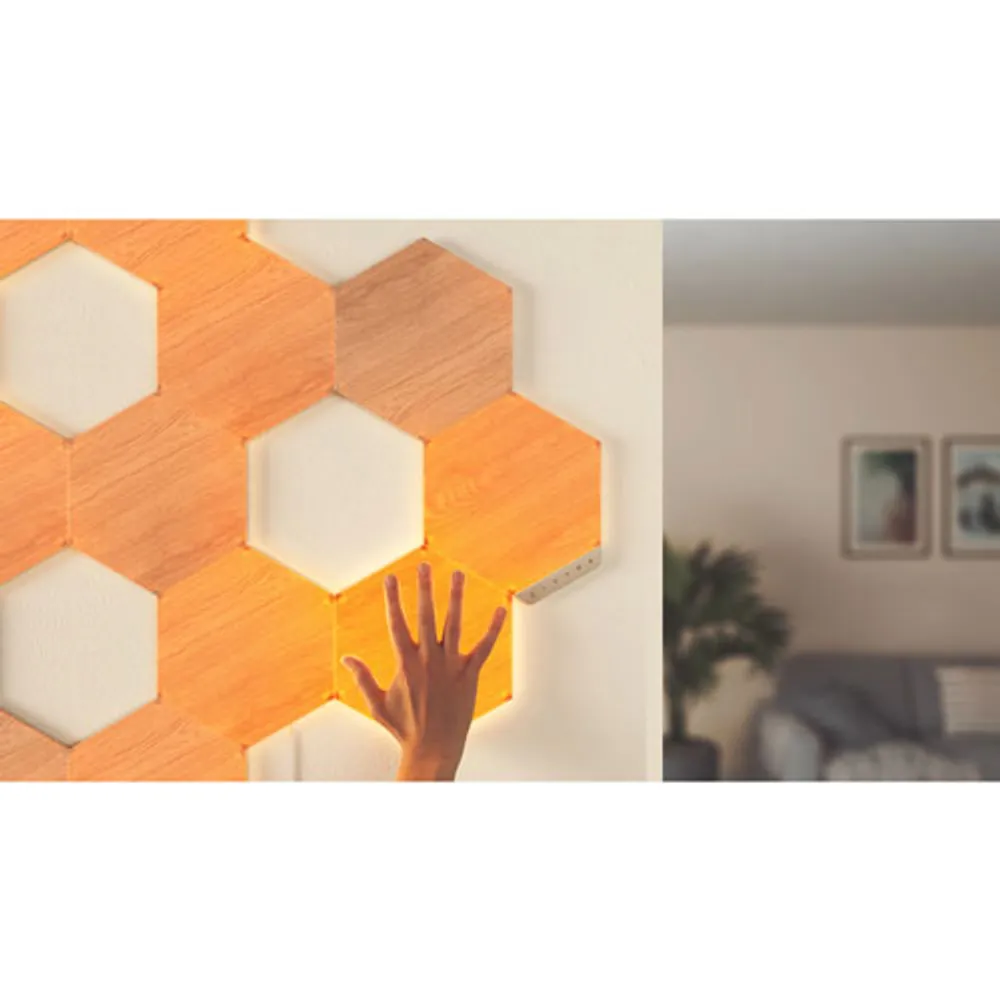 Nanoleaf Elements Wood-Look Hexagon Panels - Expansion Pack - 3 Panels