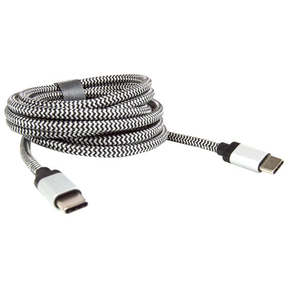 LBT 2.13m (7 ft.) USB-C to USB-C Braided Cable (LBT078) - Black/White