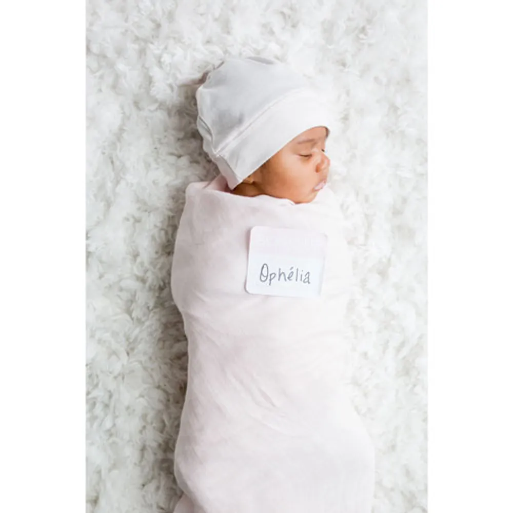 Lulujo Hello World Bamboo Swaddle & Hat - 0 to 4 Months