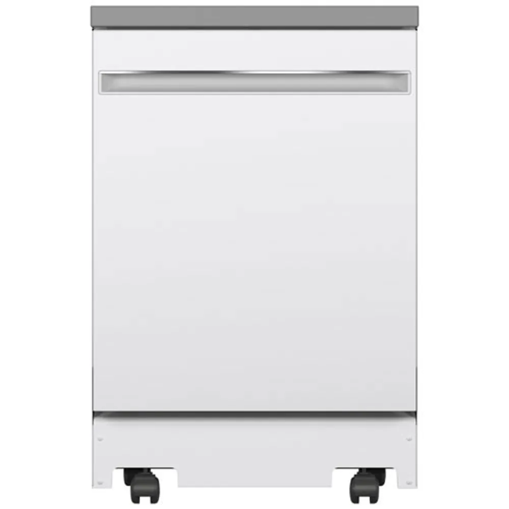 GE 23.62'' 58dB Portable Dishwasher (GPT225SGLWW) - White - Open Box - Scratch & Dent