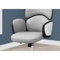 Monarch High-Back Faux Leather Executive Chair - White/Grey