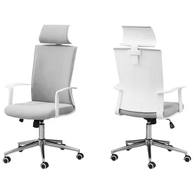 Monarch High-Back Fabric Executive Chair - White/Grey