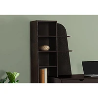 Monarch Computer Desk with Attached Bookcase - Espresso